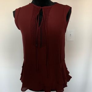 Mossimo Women’s High Neck Sleeveless Maroon Blouse